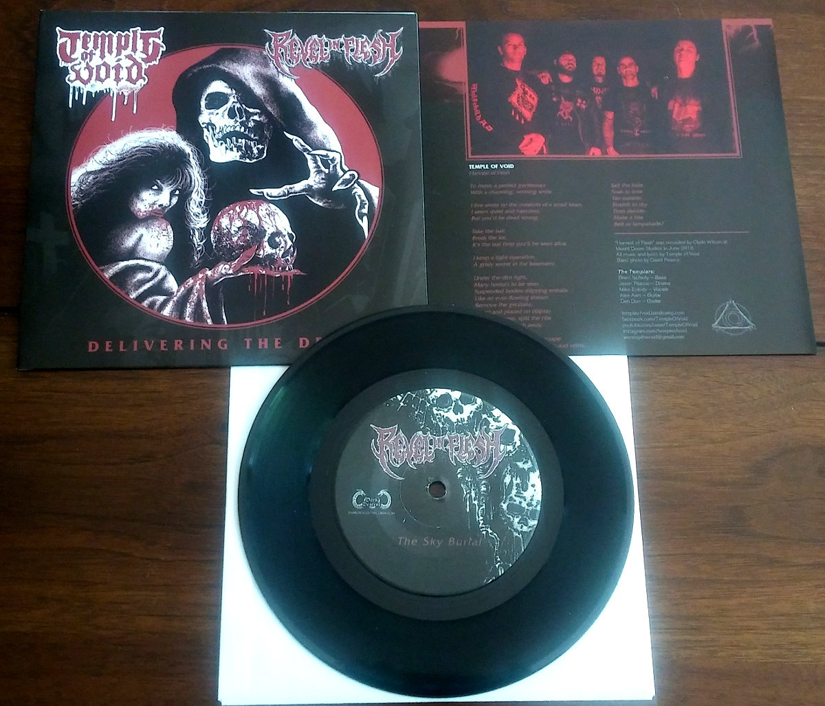 Temple of Void/Revel in Flesh split 7" (black vinyl)